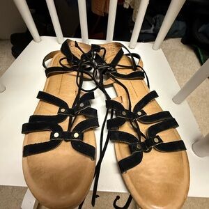 Black and Tan Dolce Vita Wrap Women's Sandals